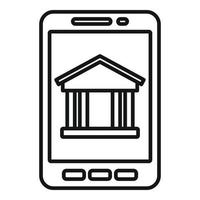 smartphone bank online lening icoon, schets stijl vector