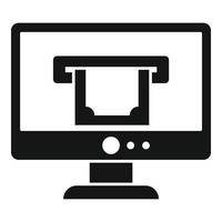 pc web online lening icoon, gemakkelijk stijl vector