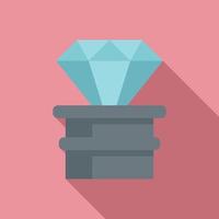 diamant video spel prijs icoon, vlak stijl vector