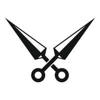 Ninja messen icoon, gemakkelijk stijl vector