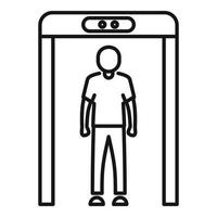 luchthaven scanner poort icoon, schets stijl vector