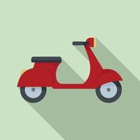 Frans retro scooter icoon, vlak stijl vector