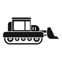 bulldozer icoon, gemakkelijk stijl vector