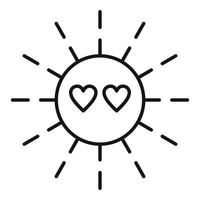 zon liefde genegenheid icoon, schets stijl vector