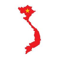 kaart van Vietnam icoon, vlak stijl vector