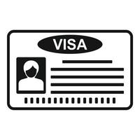 Visa kaart icoon, gemakkelijk stijl vector