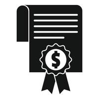 bedrijf opleiding geld diploma icoon, gemakkelijk stijl vector