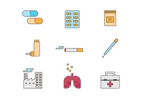 Gratis Astma Medical Vector Icons