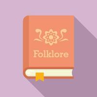 folklore boek icoon, vlak stijl vector