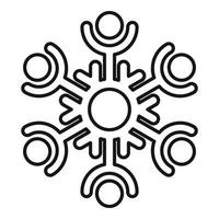decoratief sneeuwvlok icoon, schets stijl vector