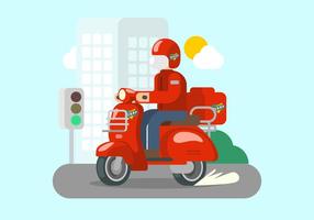 Bright Red Lambretta Illustratie vector