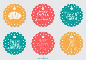 Leuke Ronde Pasen Gift Tags vector