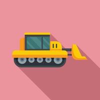 bulldozer icoon, vlak stijl vector