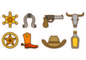 Set Van Cowboy of Gaucho Icons vector