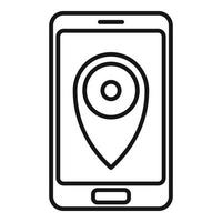 smartphone GPS exploratie icoon, schets stijl vector