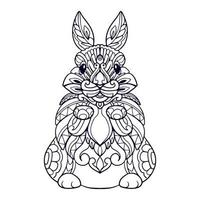mooi konijn mandala kunsten geïsoleerd Aan wit achtergrond vector