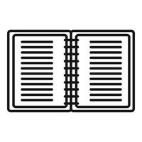 kantoor manager Open notitieboekje icoon, schets stijl vector