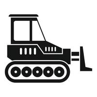 zwaar bulldozer icoon, gemakkelijk stijl vector