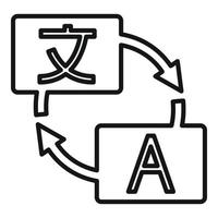 online vertaler icoon, schets stijl vector