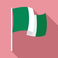 Nigeria vlag icoon, vlak stijl vector
