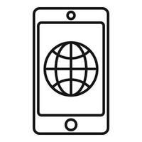 smartphone vertaler icoon, schets stijl vector