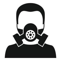 Mens gas- masker icoon, gemakkelijk stijl vector
