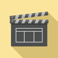 film klepel icoon, vlak stijl vector