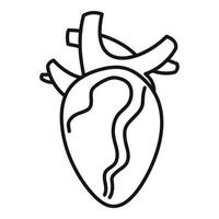 cardiologie menselijk hart icoon, schets stijl vector