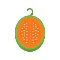 groen meloen icoon, vlak stijl vector