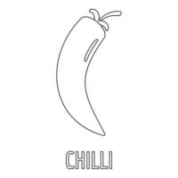 chili peper icoon, schets stijl. vector