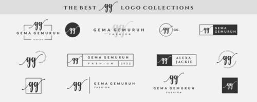 eerste gemakkelijk brief gg g logo monogram Aan zwart voor schoonheid, mode, fotografie ontwerp verzameling vector