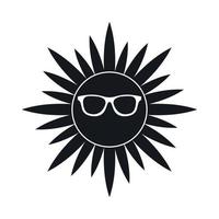zon in bril icoon, gemakkelijk stijl vector