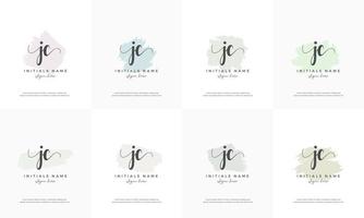 vrouwelijk reeks brief jc j c eerste handschrift logo ontwerp vector