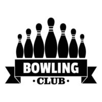 lint bowling club logo, gemakkelijk stijl vector