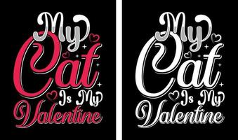 valentijnsdag dag kat minnaar typografie t-shirts ontwerp vector