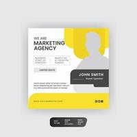 creatief marketingbureau social media post sjabloonontwerp vector