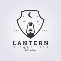 nacht lantaarn kamp vector logo illustratie ontwerp