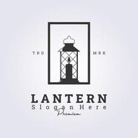 lantaarn kaars insigne silhouet logo retro wijnoogst stijl vector illustratie ontwerp