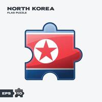 noorden Korea vlag puzzel vector