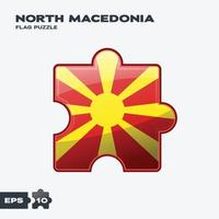 noorden Macedonië vlag puzzel vector