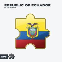 republiek van Ecuador vlag puzzel vector