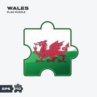 Wales vlag puzzel vector