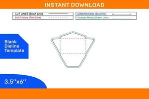 regelmatig envelop dieline sjabloon ,3d envelop en bewerkbare gemakkelijk aanpasbaar blanco dieline sjabloon vector