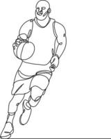 basketbal spelers lijn tekening vector illustratie.