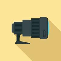 sport camera lens icoon, vlak stijl vector