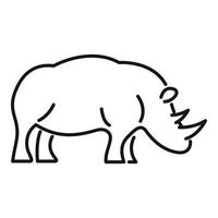 neushoorn aanval icoon, schets stijl vector