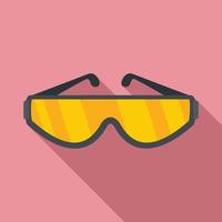 industrieel klimmer bescherming bril icoon, vlak stijl vector