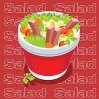 vector illustratie achtergrond snel voedsel salade symbool