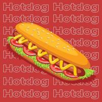 vector illustratie achtergrond snel voedsel heet hond icoon symbool