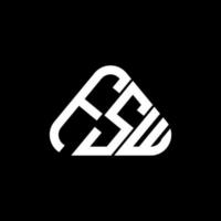 fsw brief logo creatief ontwerp met vector grafisch, fsw gemakkelijk en modern logo in ronde driehoek vorm geven aan.